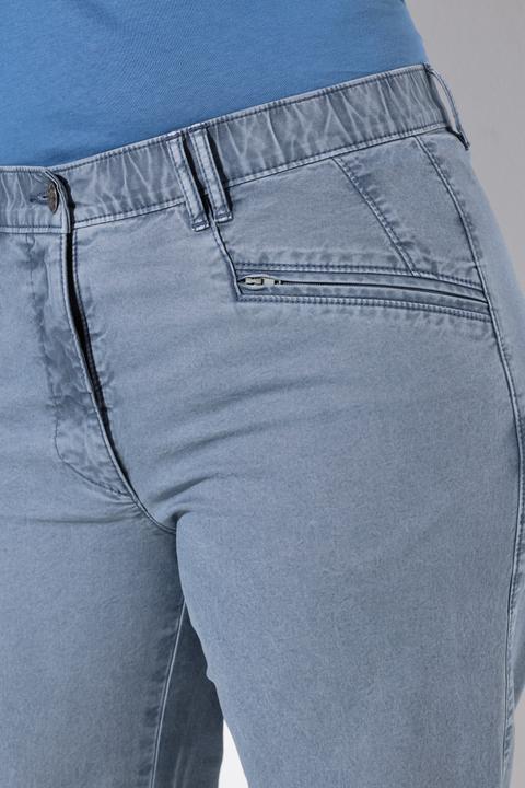 Image du produit Ulla Popken Pantalon stretch Mony, jambe légèrement carotte, poches zippées (50)
