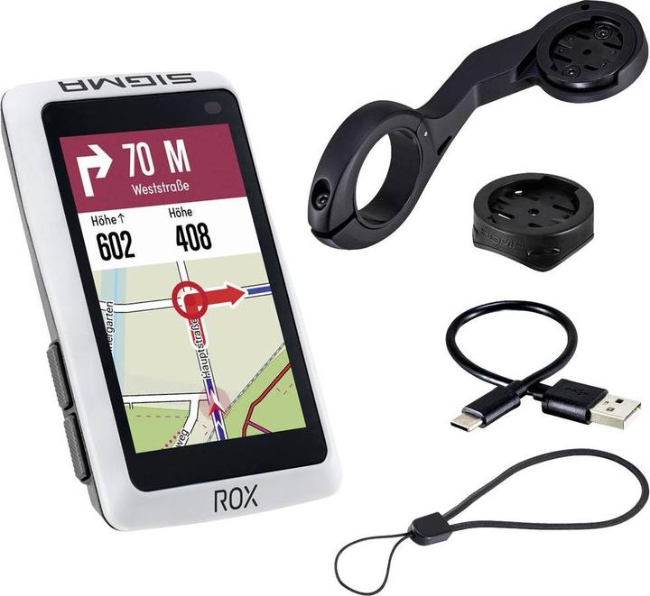 Actual product image Sigma Sport ROX 12.1 Evo GPS Fietscomputer - White - long Butler GPS out-front houder