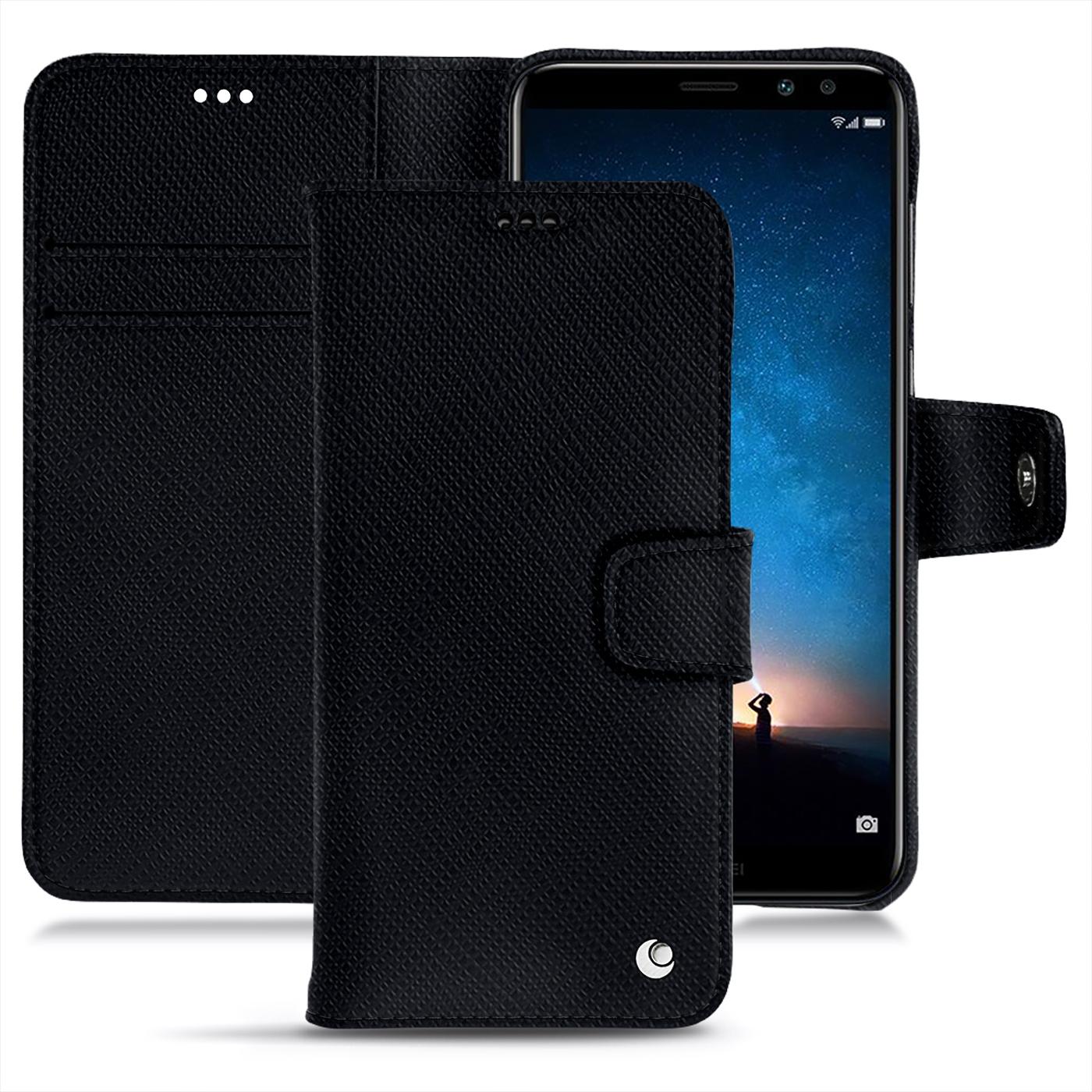 Noreve Lederschutzhülle Wallet (Huawei Mate 10 Lite), Smartphone Hülle, Schwarz