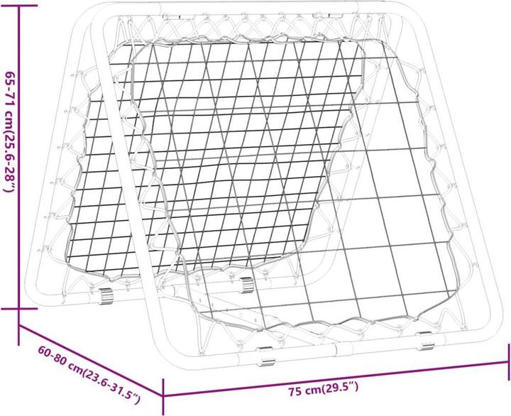 Actual product image vidaXL Football Rebounder Double-sided Adjustable Yellow