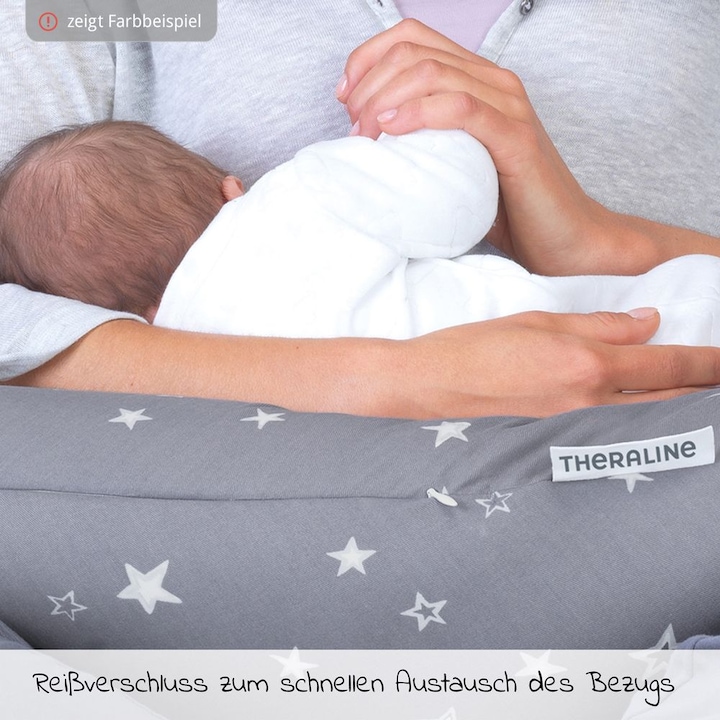 Produktbild Theraline Stillkissen "Das Original" mit Polyester Hohlfaser Füllung inkl. Bezug 190 cm (38 cm)