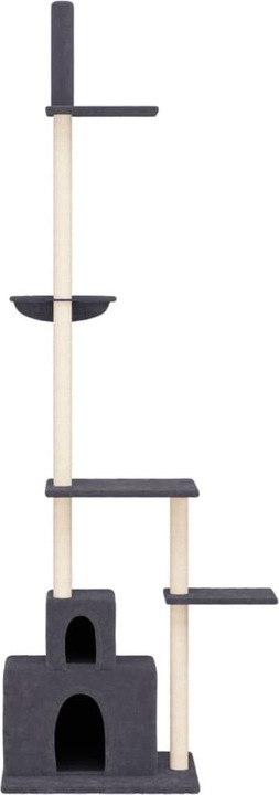 Produktbild VidaXL Kratzbaum Deckenhoch Dunkelgrau 250,5-276,5cm Katzenbaum Kletterbaum (276.50 cm, Dunkelgrau)