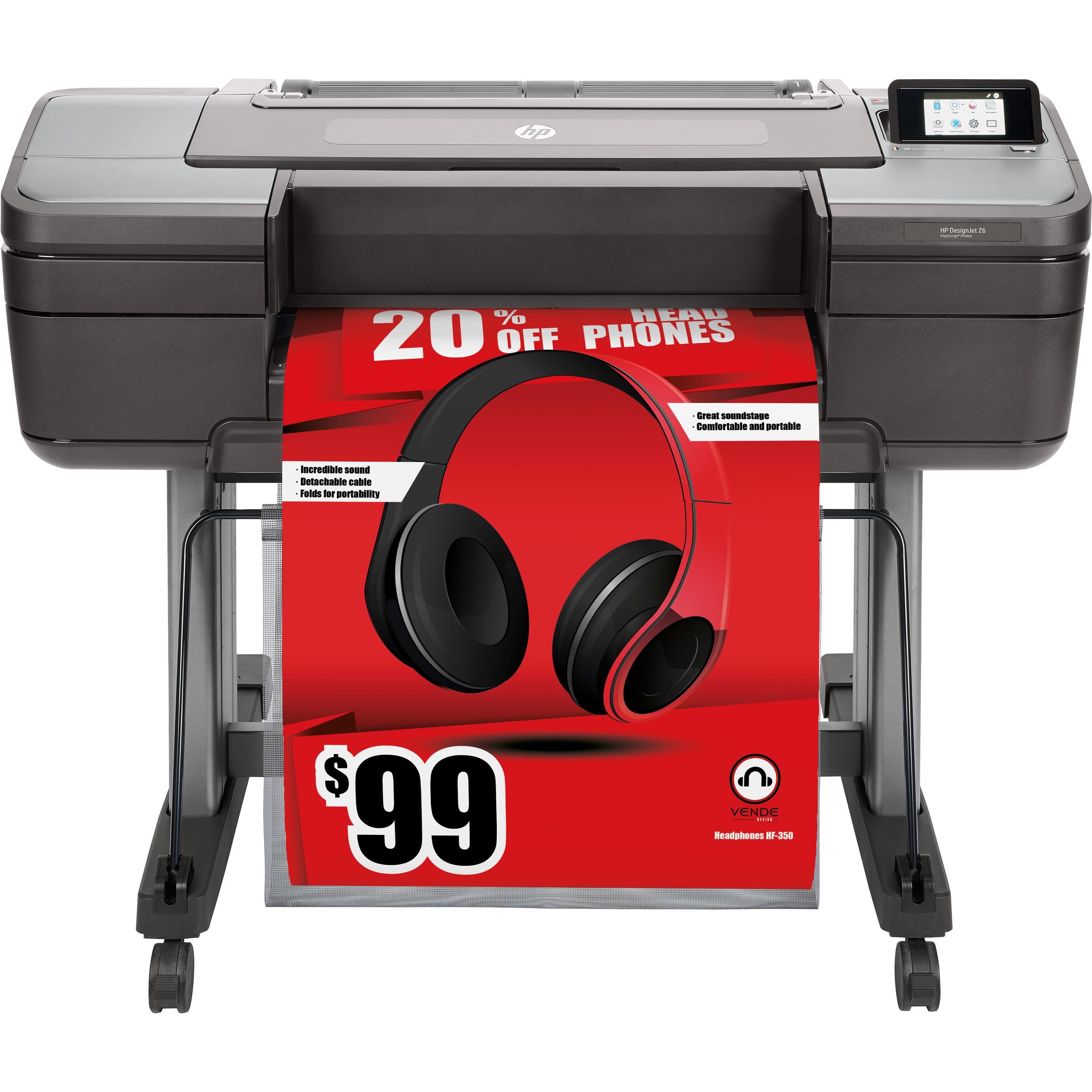 HP Z6 PS, 24" DesignJet (Tintenpatrone, Farbe), Drucker, Schwarz