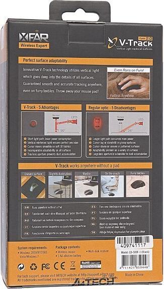 Actual product image A4Tech G9-500F Wireless, No, Black, Yes, Wireless connection (Wireless)