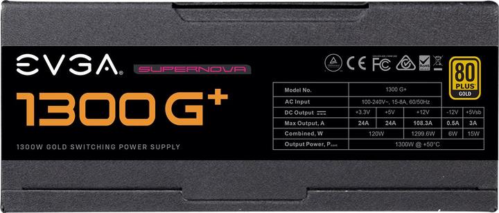 Actual product image EVGA Power Supply 1300 W Supernova ATX Model 80 Gold Fuente de Alimention (1300 W)