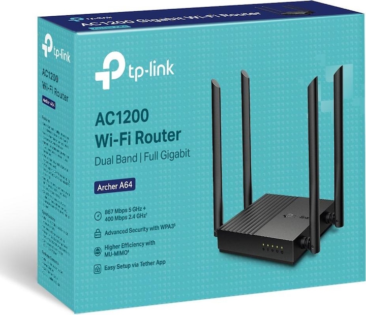 Immagine prodotto TP-Link ARCHER A64 router wireless Gigabit Ethernet Dual-band ( / ) Nero
