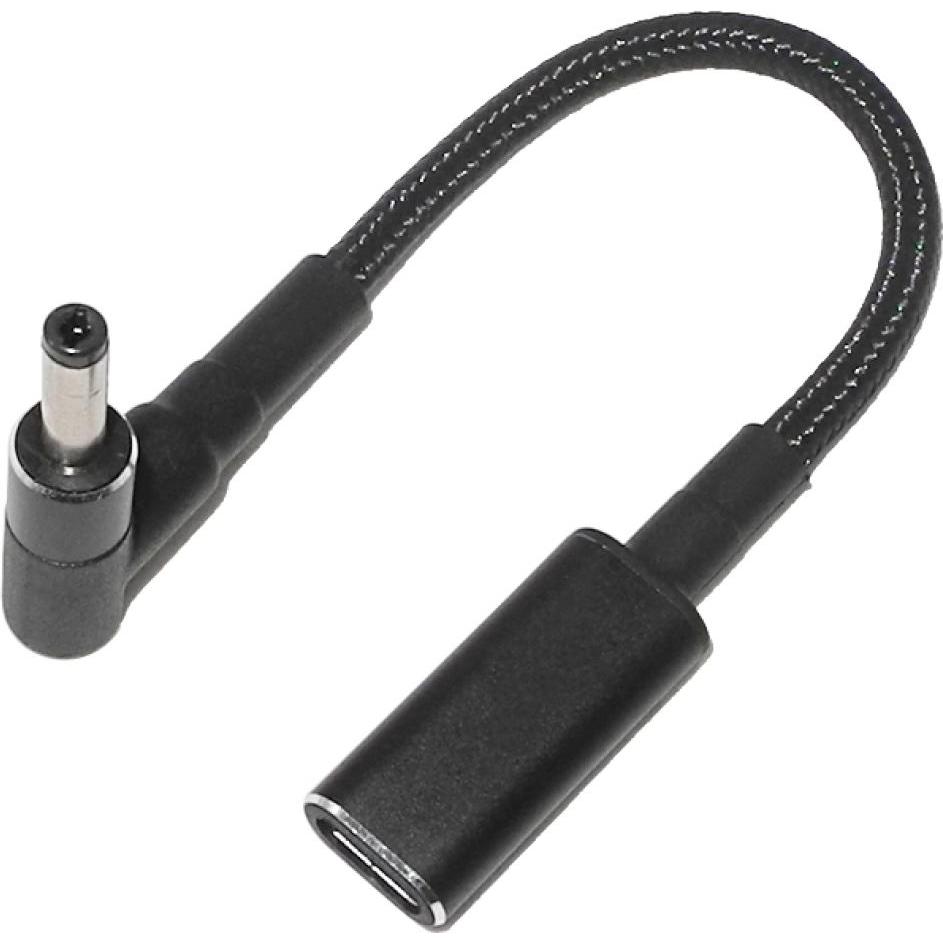 PowerGuard USB-C Notebook PD Fast Charge 10cm DC Barrel (4.0 x 1.7 mm), Notebook Netzteil, Schwarz