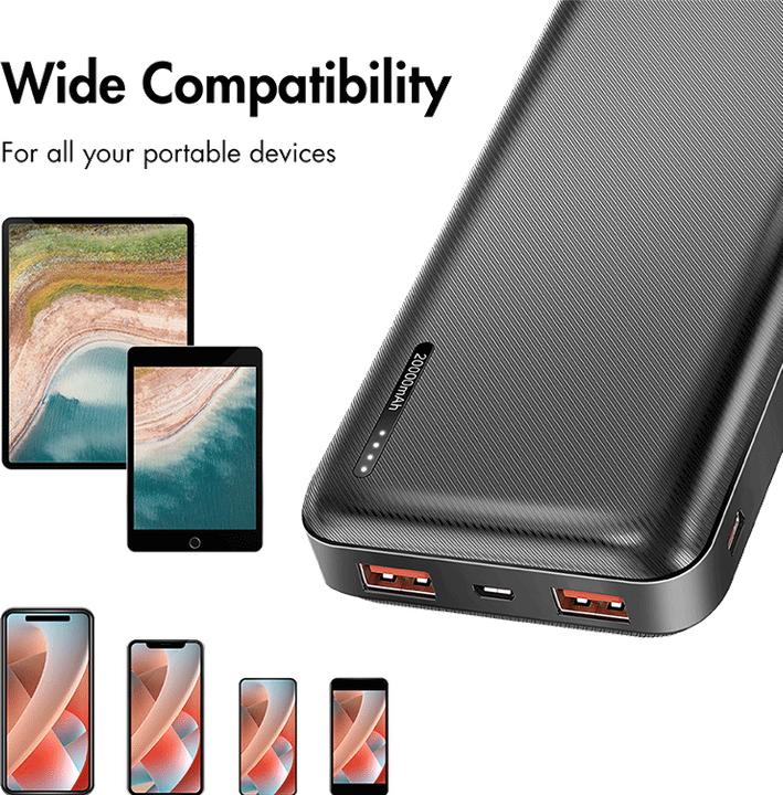 Produktbild LogiLink Powerbank 20.000 mAh, schwarz (20000 mAh, 20 W)