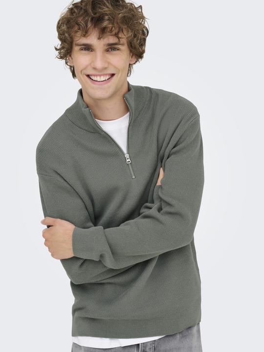 Produktbild Only & Sons Onsphil Reg 12 Struc Half Zip Knit Noos (XS)