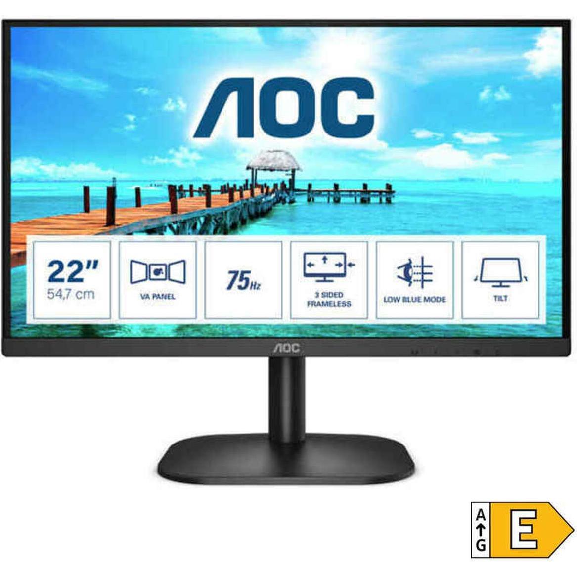 AOC 22B2H (1920 x 1080 Pixel, 21.50"), Monitor, Schwarz