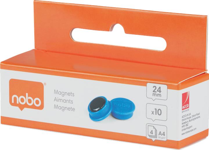 Actual product image Nobo Magnet round 24mm 1915292 blue 10 pieces (10 x)