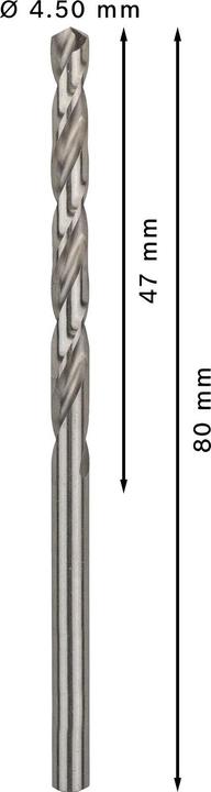 Produktbild Bosch Professional Zubehör PRO Metal HSS-G Spiralbohrer, 4,5 x 47 x 80 mm (4.5 mm)
