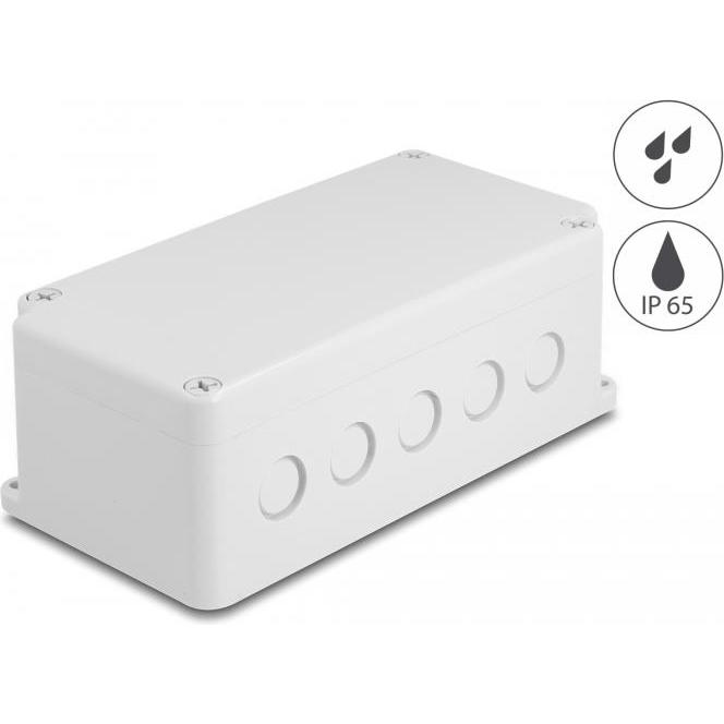 Delock Installationsgehäuse mit Kabeleinführungen 200 x 100 x 70 mm grau (Kabel), Elektronikzubehör + Gehäuse, Grau