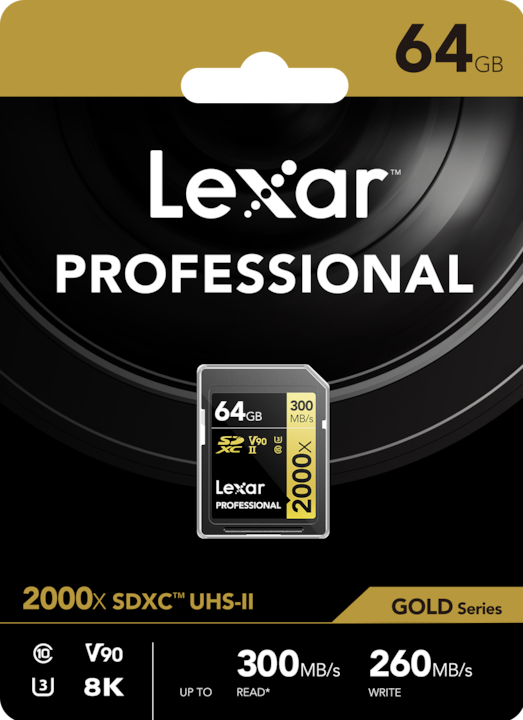 Produktbild Lexar Professional 2000x (64 GB, SDXC, U3, UHS-II)