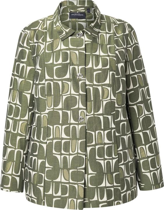 Actual product image Ulla Popken Textured Geometric Print Jacket (56)