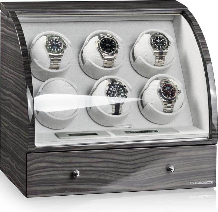 Actual product image Designhütte Watchwinder Basel 6 LCD - Dark Oak (6 x)