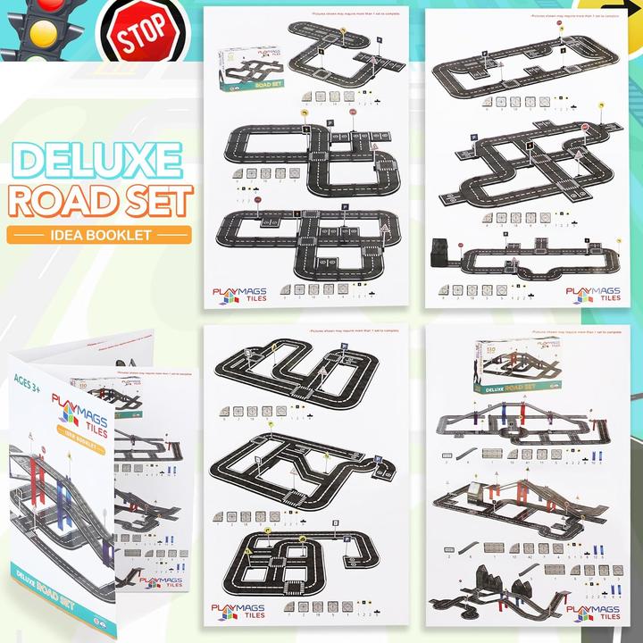 Actual product image Playmags Magnetic tile road set