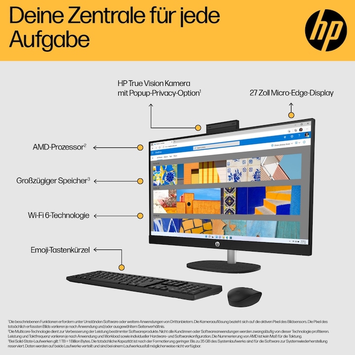 Energy Label HP PC 27-cr0501ng All-in-One (AMD Ryzen 5 7520U, 8 GB, 512 GB)