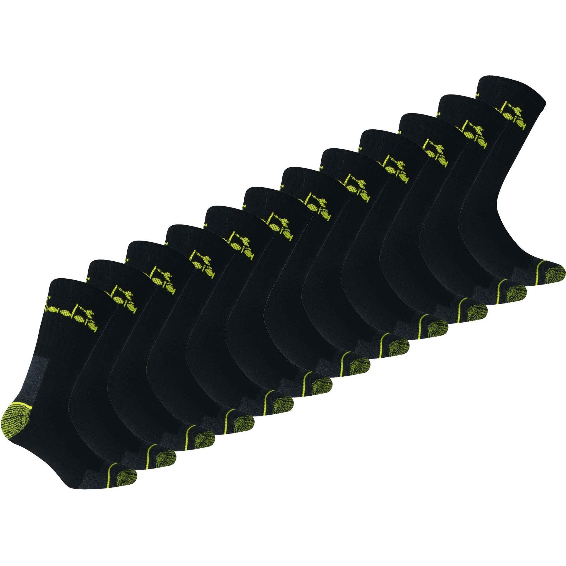 Diadora, Herren, Socken, Unisex Arbeits, Schwarz, (12er Pack, 43 - 46)
