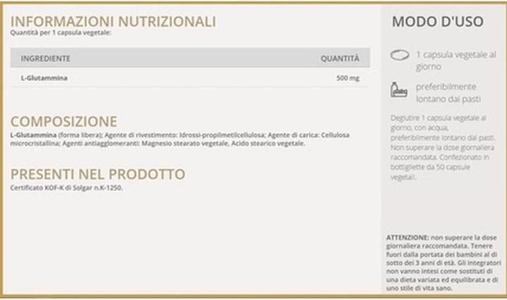 Produktbild Solgar Amino Glutamin (neu) Kaps (50 Stück, Kapseln, 139 g)
