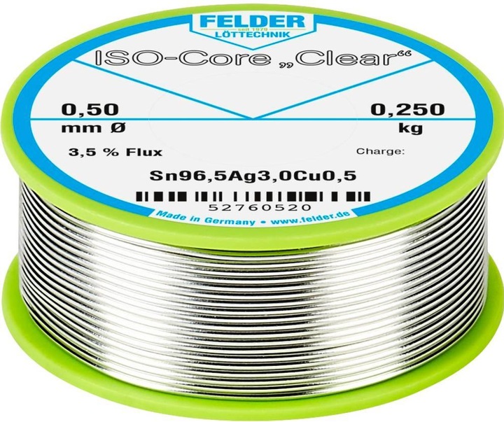 Produktbild Felder Lottechnik Clear SAC305, 0.25 kg, 0.5 mm (Lötspulenkit)