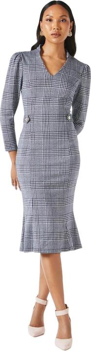 Actual product image Principles Womens/Ladies Checked Jacquard Tab Belt Midi Dress (44)
