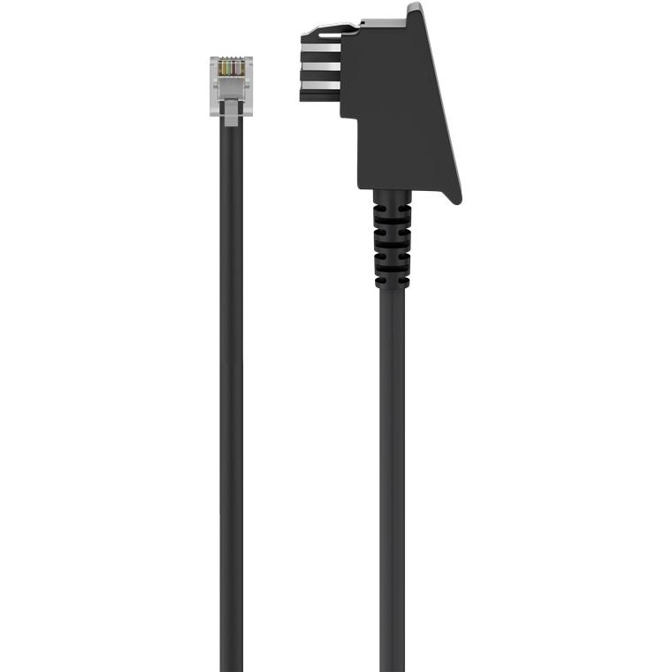 Goobay TAE-F Anschlusskabel (international-Pin Out) 4-polig, Schwarz, 6 m, Telefon Zubehör