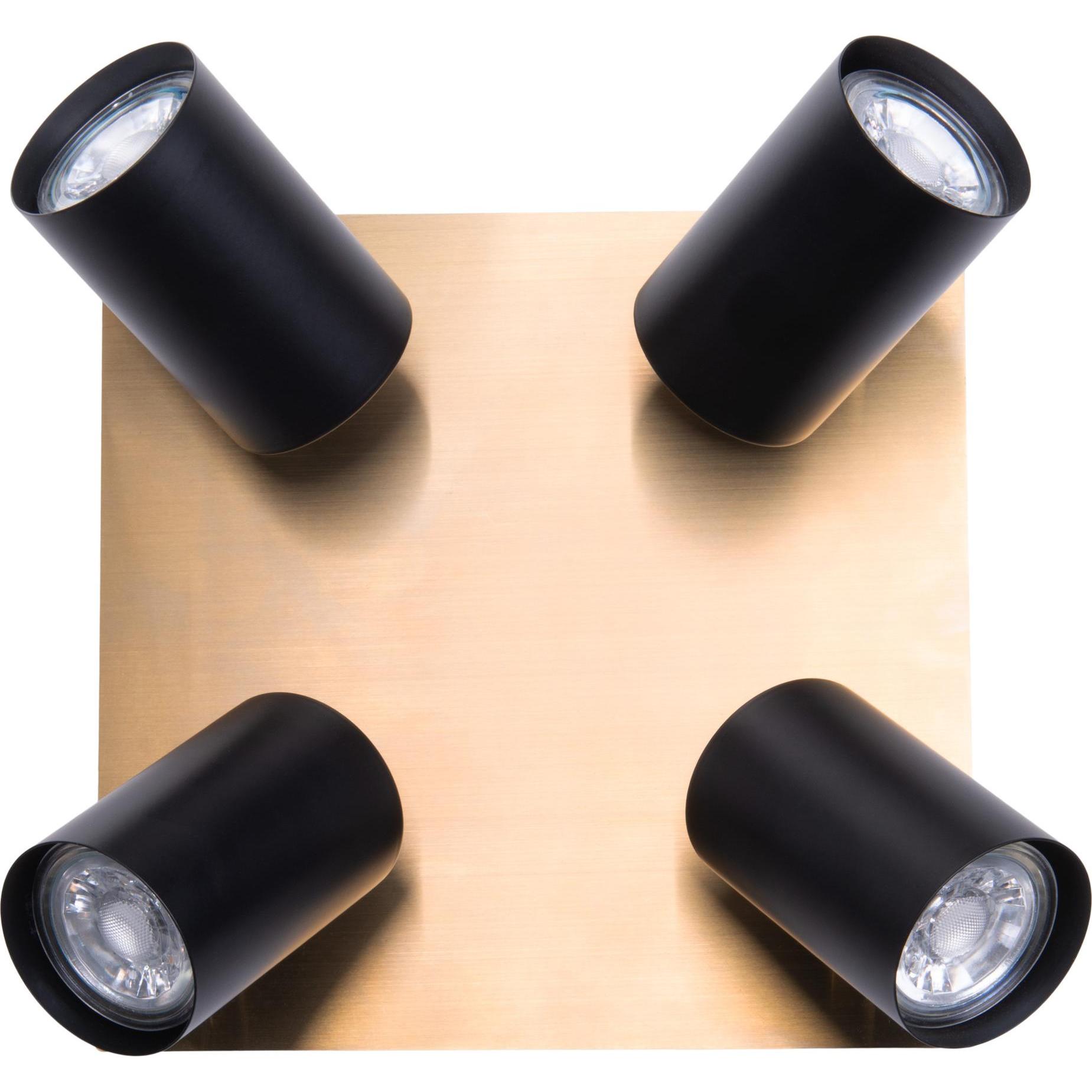 Näve, Wandleuchte + Deckenleuchte, 4er Wand- und Deckenleuchten FRIDA L/B: 22 cm schwarz (GU10)