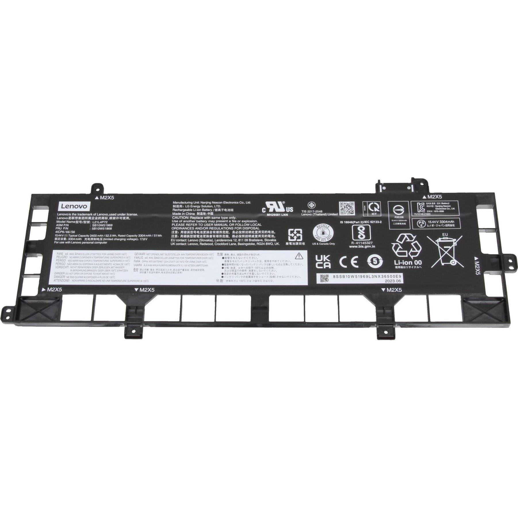 Lenovo 5B10W51869 (4 Zellen, 3400 mAh), Notebook Akku