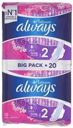 Produktbild Always Platinum Long Plus Size 2 Damenbinden mit Flügeln (20x)