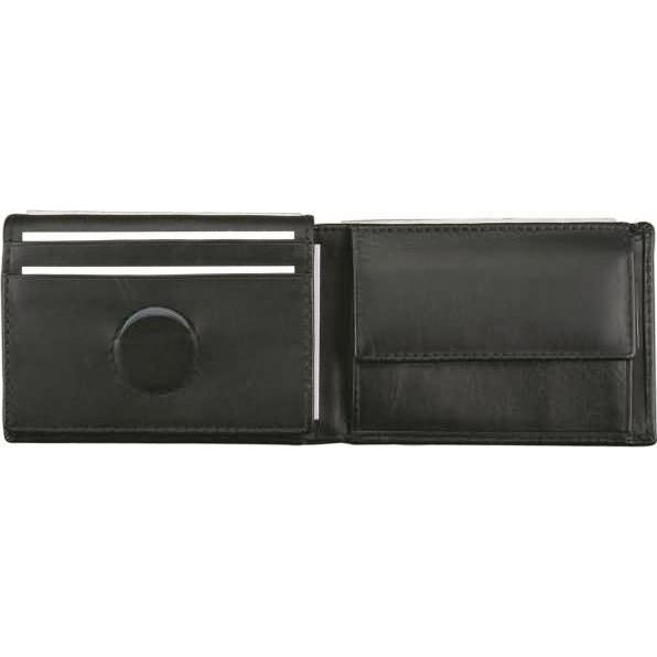 Alassio, Portemonnaie, Geldbörse Mini 7x10x2cm Leder schwarz, Schwarz
