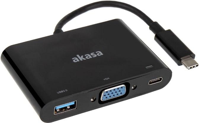 Produktbild Akasa Typ-C zu VGA Konverter mit USB 3.0 Typ-A-Port (USB 3.1, VGA, USB 3.0, 15 cm)