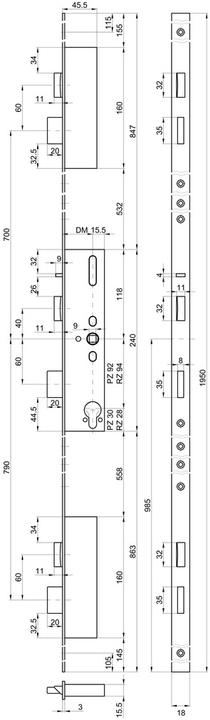 Actual product image MSL Multipoint locking devices FlipLock 24421 Standard (Profile double cylinder)