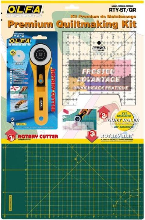 Image du produit Olfa Kit de démarrage avec tapis de découpe vert, cutter rotatif RTY-2/G & règle Quilt (30 x 45 cm)