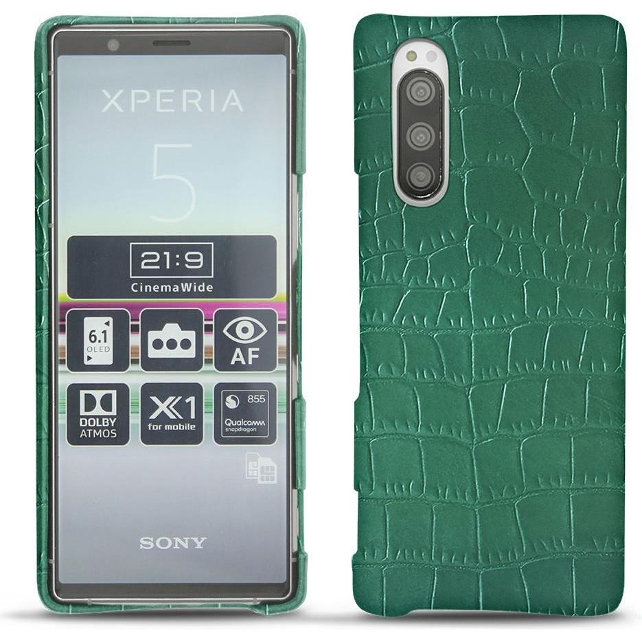 Noreve Lederschutzhülle (Sony Xperia 5), Smartphone Hülle, Grün