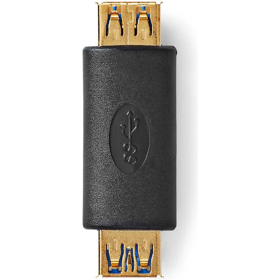 Nedis CCBW60900AT USB-Adapter USB 3.2 Gen 1 USB-A Buchse USB-A Buchse 5 Gbps Vergoldet Anthrazit Box (USB-A), Data + Vid...