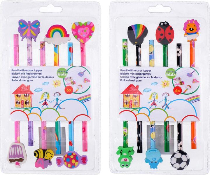 Topwrite Bleistift mit Radiergummi (Hart, 6 x)