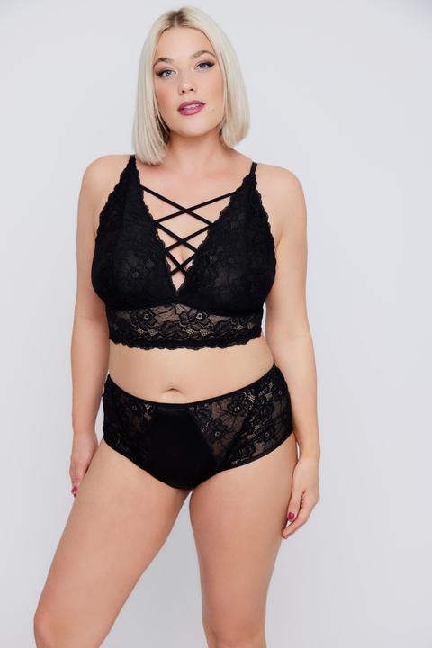 Produktbild Ulla Popken High waist Slip, Ouvert Öffnung, Satin und Spitze (62)