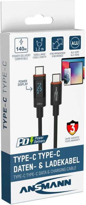 Image du produit Ansmann USB C — USB C (1.20 m, USB 2.0, 140 W)