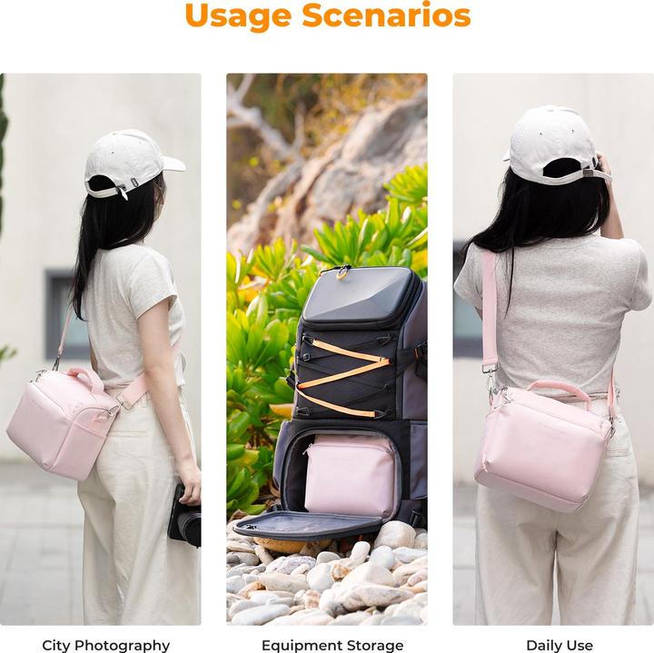 Actual product image K&F Concept Sling Bag 5L Urban Wander 05 (Pink) (Camera shoulder bag, 5 l)