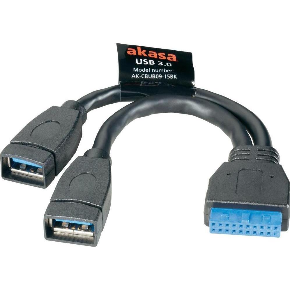 Thumbnail - Akasa Intern USB 3.0 zu Extern USB 3.0 (0.15 m), Schnittstellenkabel