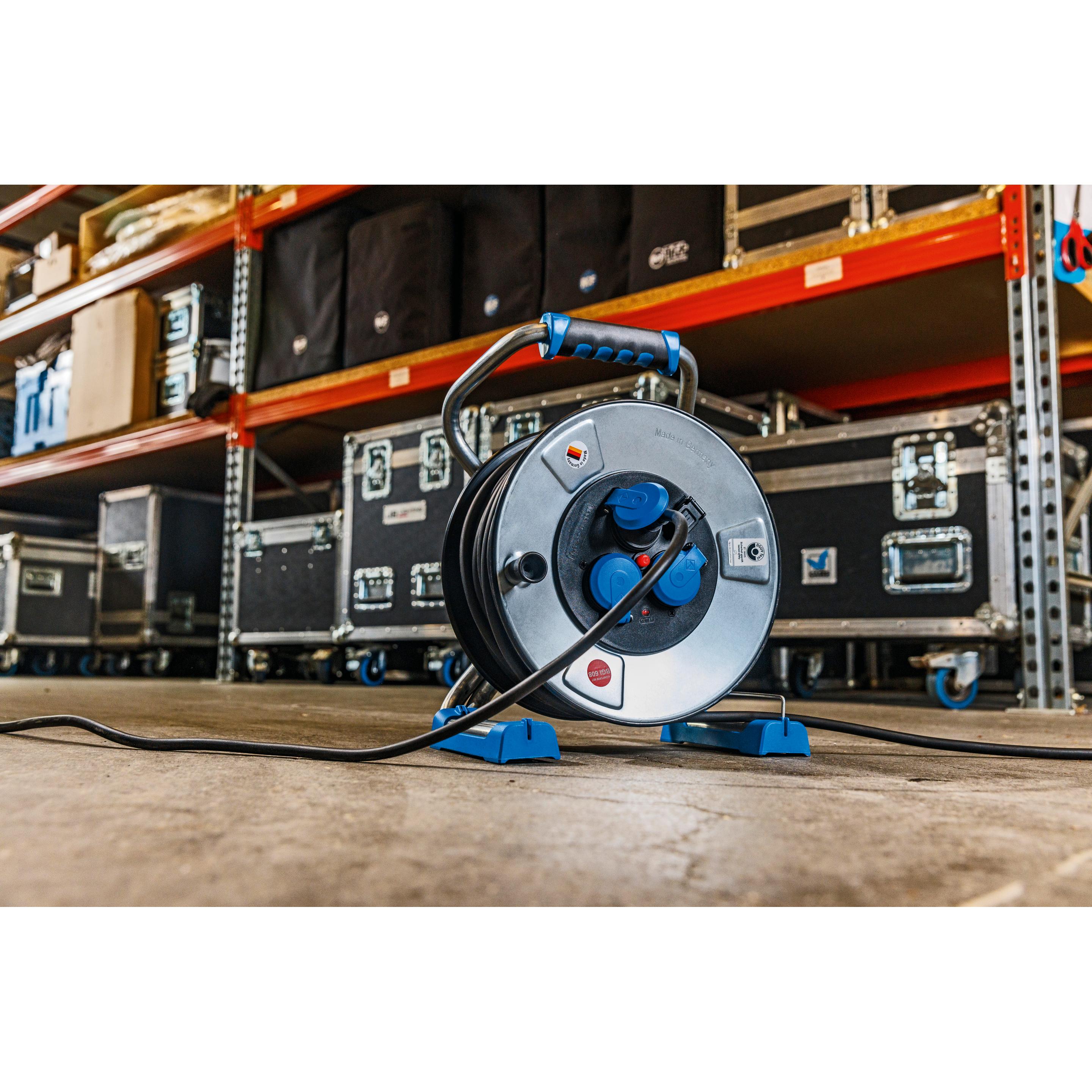 Thumbnail - As - Schwabe, Kabelrolle, Metallkabeltrommel mit Schutzisolierung (33 m, 2.50 mm²)