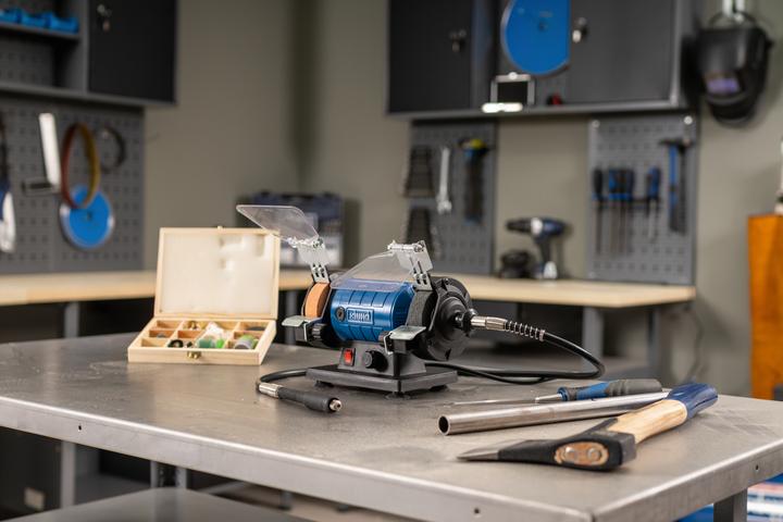 Actual product image Scheppach Double grinder with flexible shaft HG35 (Bench grinder, 120 W)