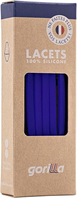 Immagine prodotto Gorilla Elastische Schnürsenkel Flexibel Ohne Binden Schmal Silikon Ink (110 cm)
