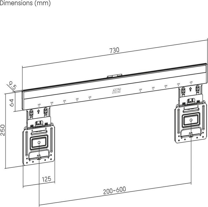 Actual product image ACT AC8356 (Wall, 75 kg, 37" - 80")