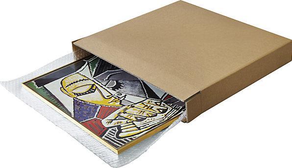 kaiserkraft Cardboard picture box, double fluted, internal dimensions 1040 x 80 x 740 mm, 4+ (1x)