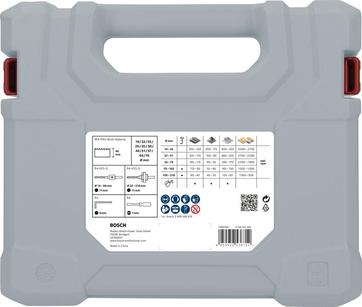 Produktbild Bosch Professional Zubehör PRO Multi Material Lochsägen-Set, 17-tlg. (19, 22, 25, 29, 38, 44, 51, 57, 64, 76, 35 Millimeter)