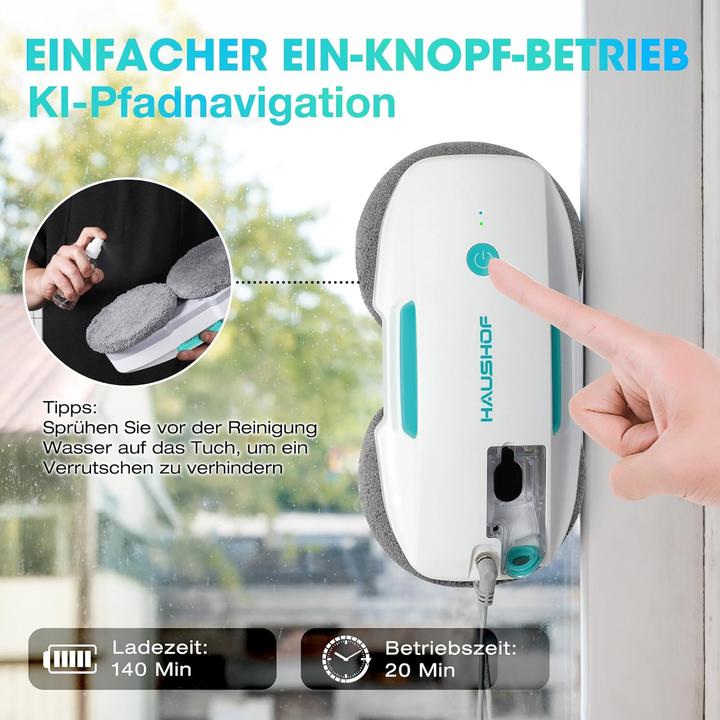 Actual product image Haushof Fensterputzroboter HH24048 mit Sprühfunktion & Fernbedienung