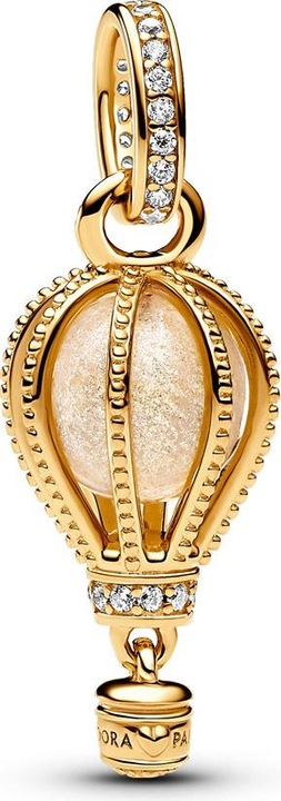 Image du produit Pandora Pendentif Ballon à air chaud clair étincelant (Acier inoxydable, Plaqué or, Verre, Métal)