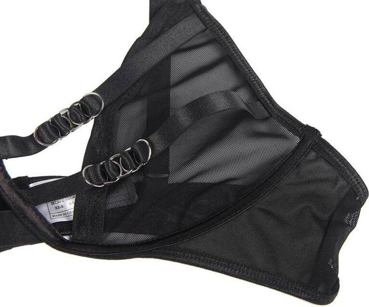 Produktbild Subblime Transparenter Bügel-BH mit dekorativen Bändern plus Slip (L, XL)